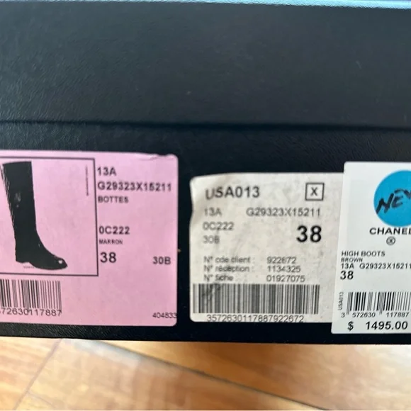 Chanel Women's CC Cap Toe Boots Quilted Leather Brown size :38 running small